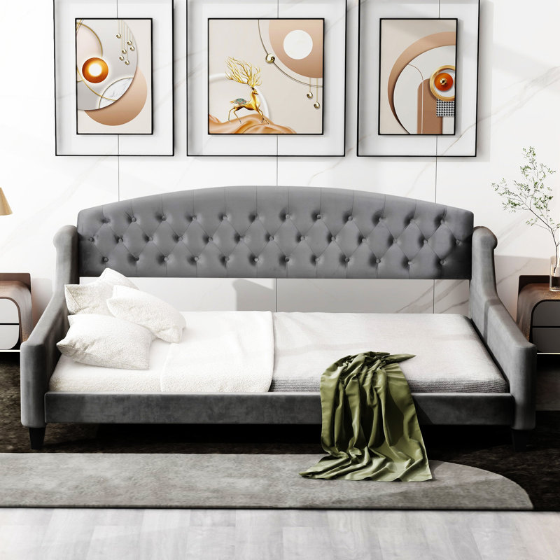 Lit de jour Modern Luxury, Gris, Complet/Double