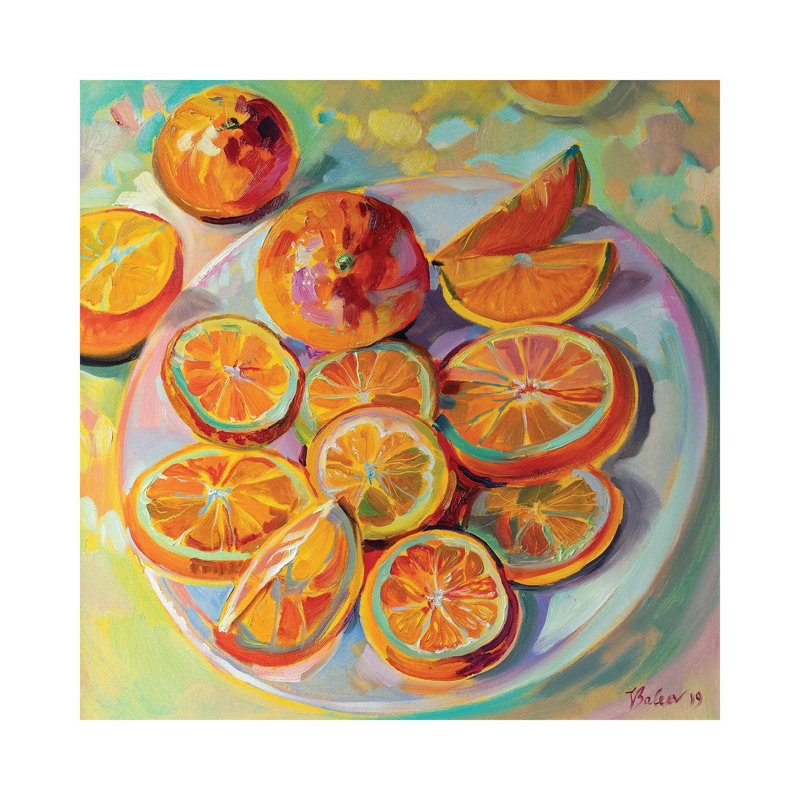 Oranges by Katharina Valeeva - Wrapped Canvas Painting, 30.48 cm H x 30.48 cm W