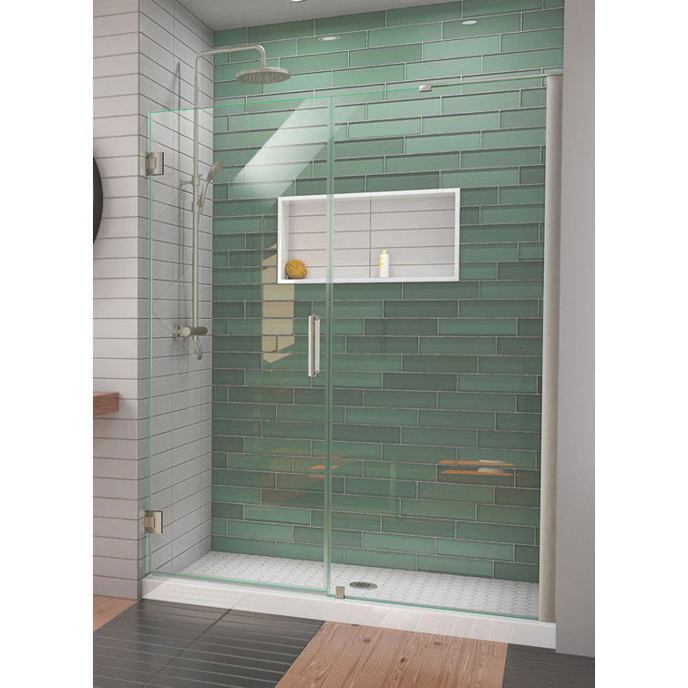 Unidoor-LS 57'' W x 72" H Hinged Frameless Shower Door with ClearMax Technology