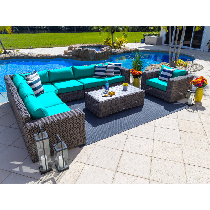 Ensemble de canapé modulaire d'extérieur 6 pièces Malmo, Toile Aruba Sunbrella®