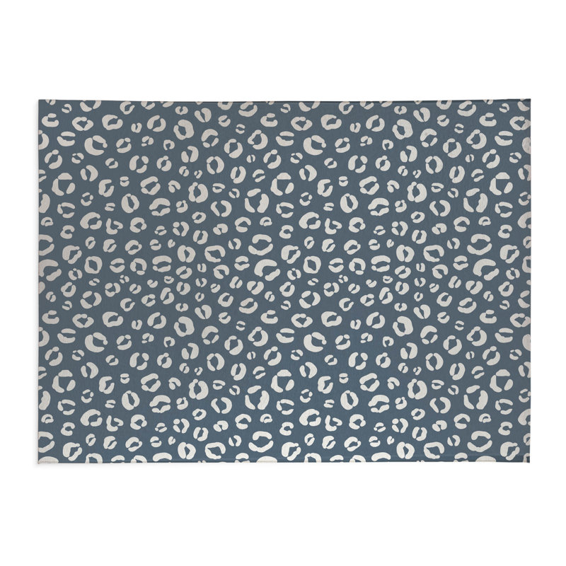 Tapis de cuisine anti-dérapant Leopard Play, Bleu, Rectangle 5 pi x 7 pi