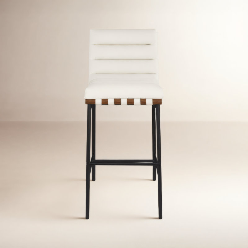 Tabouret de comptoir Vincentas, Similicuir crème doux, Tabouret de bar (siège d'une hauteur de 29,9 po)