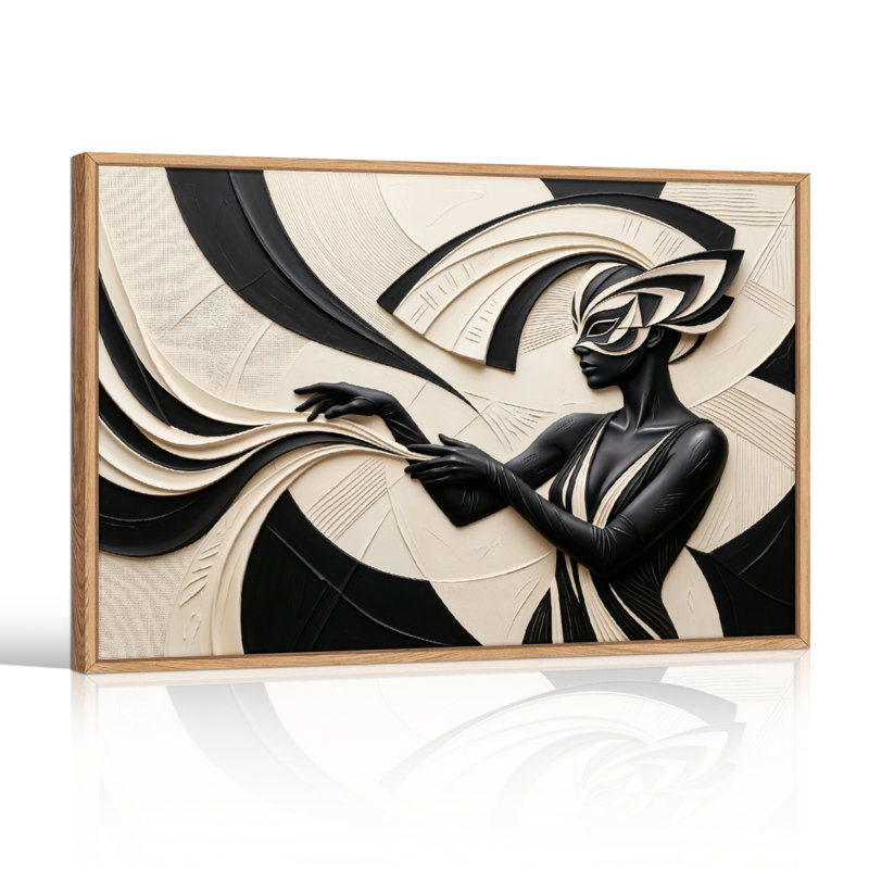 Ensemble de 1 tableau sur toile Art déco, 32"H x 48"W, Naturel