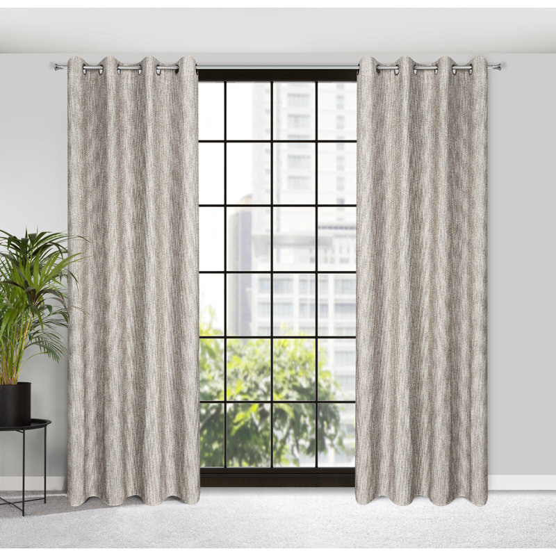 Weert Semi Sheer Curtains Single Panel, Beige