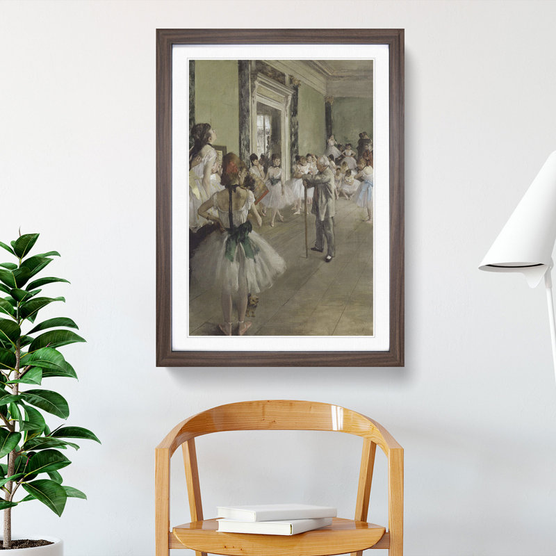 The Ballet Class Vol.1 by Edgar Degas - Picture Frame Painting, Walnut, 36cm H x 27cm W x 2cm D