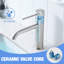 Robinet de salle de bain à poignée simple en acier inoxydable à ajustement facile pour un style moderne