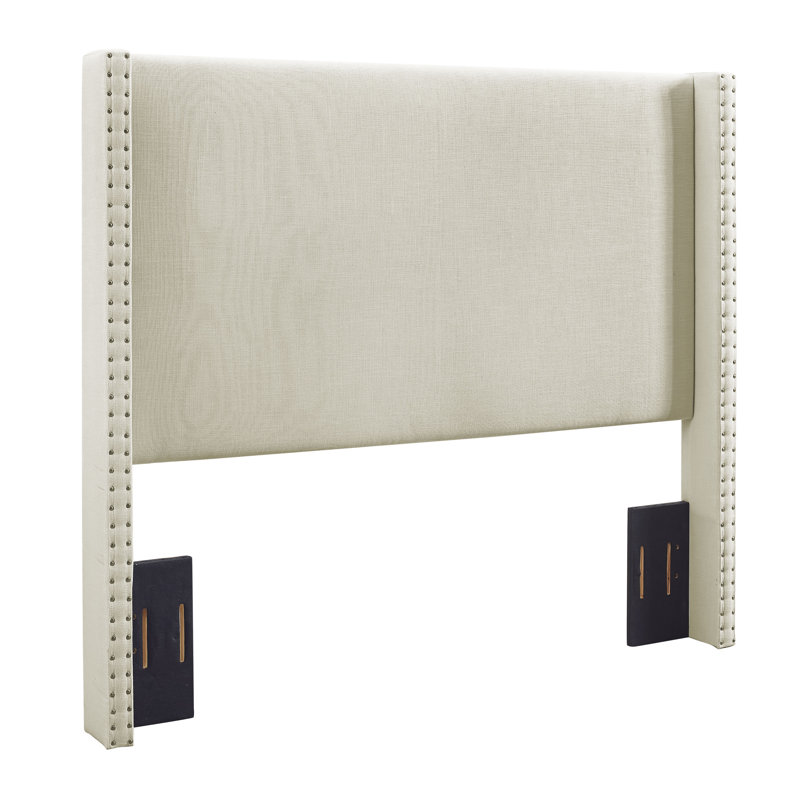 Tête de lit tapissier Benedict, Lin crème, Double / Grand