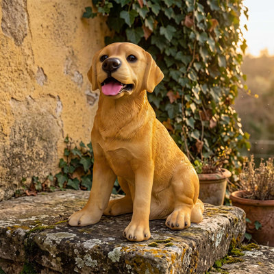 Statue en résine du Labrador résistante aux intempéries, ornement de jardin extérieur et intérieur durable pour les cours, les pelouses et la décoration intérieure