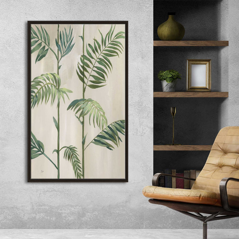 Modern Fronds I par Nan - Peinture, L 39,5 po x H 63,5 po, Encadrement brun
