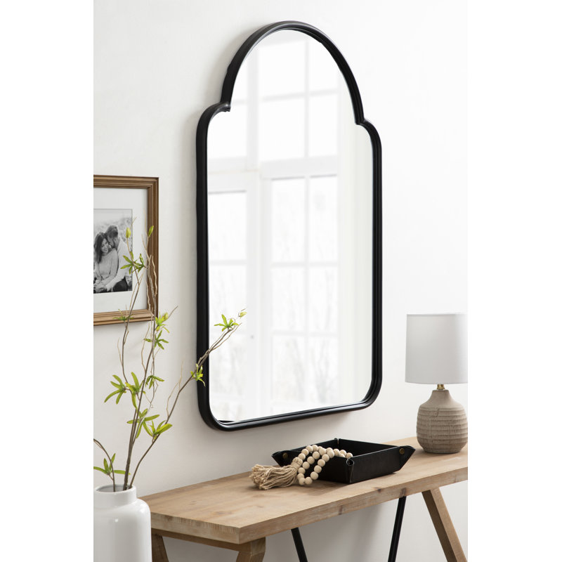 Arthell Scalloped Wall Mirror 24x36, Black