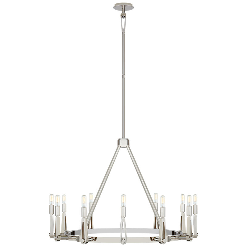 Thomas O'Brien Alpha 12 - Light Chandelier, Polished Nickel