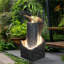 Fontaines | Fontaine à DEL moderne de 33,4 po de hauteur pour patio de jardin intérieur / extérieur | Béton / ciment | Cascade à plusieurs niveaux