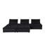 Canapé modulaire 160 po en velours noir 5 pièces-367793372
