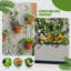 Boîte à fleurs en métal avec treillis et roues-587993805-577154287