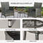 Wicker and Steel Patio Dining Set Table,