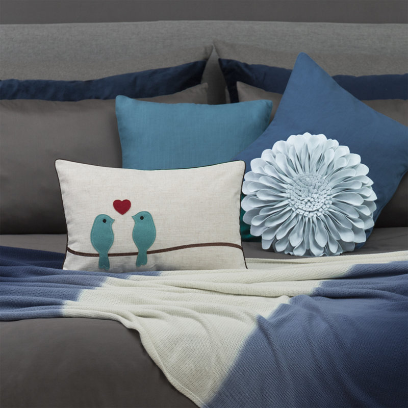  Housse de coussin réversible en lin Appliqued