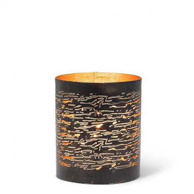 Cutout Black And Gold Candle Holder