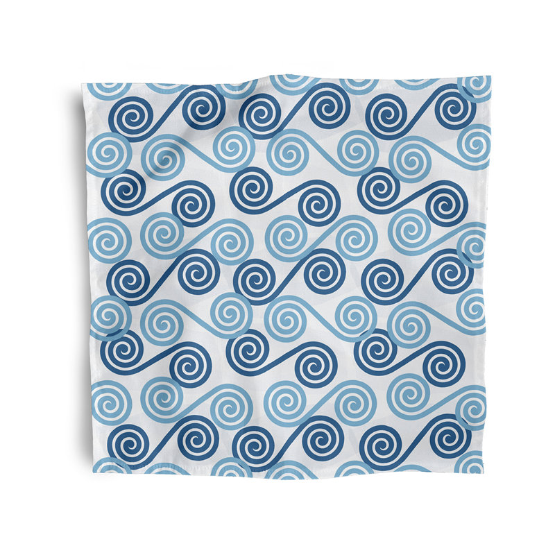 Cleatus Polyester Geometric Square Napkin, Blue