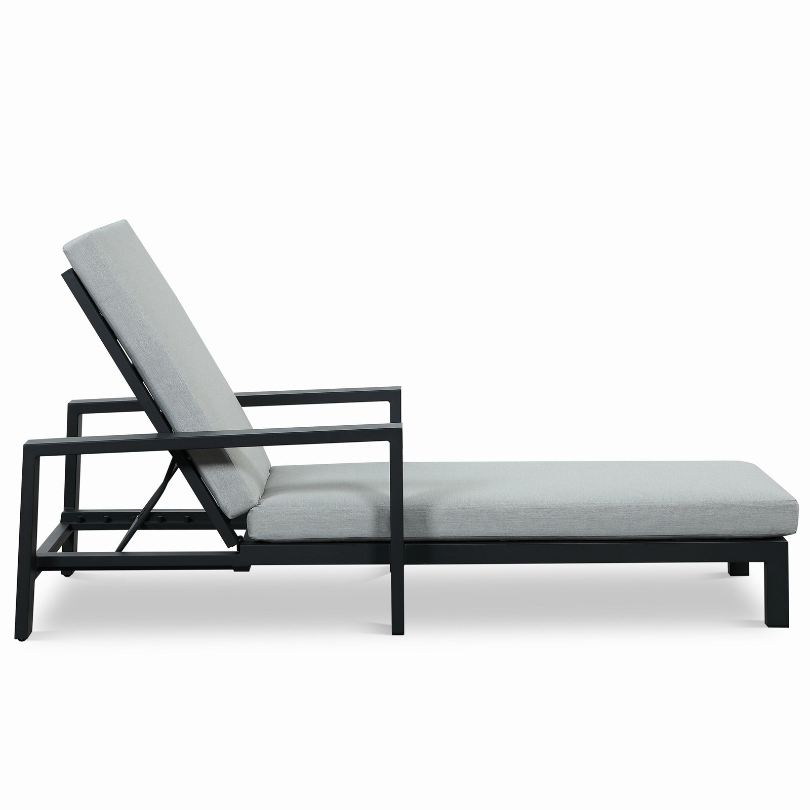 Hoyt 35" Patio Chaise Lounge, Light Gray, Slate Black