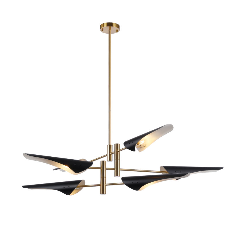 Lustre Spoutnik mobile vintage 6 lumières à 3 niveaux Mid-Century à 3 niveaux