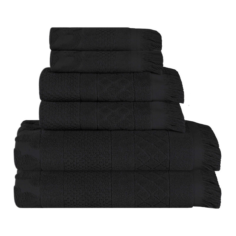 Serviette de bain Rolla, Noir, noir, noir, noir, Ensemble de serviettes 6 pièces