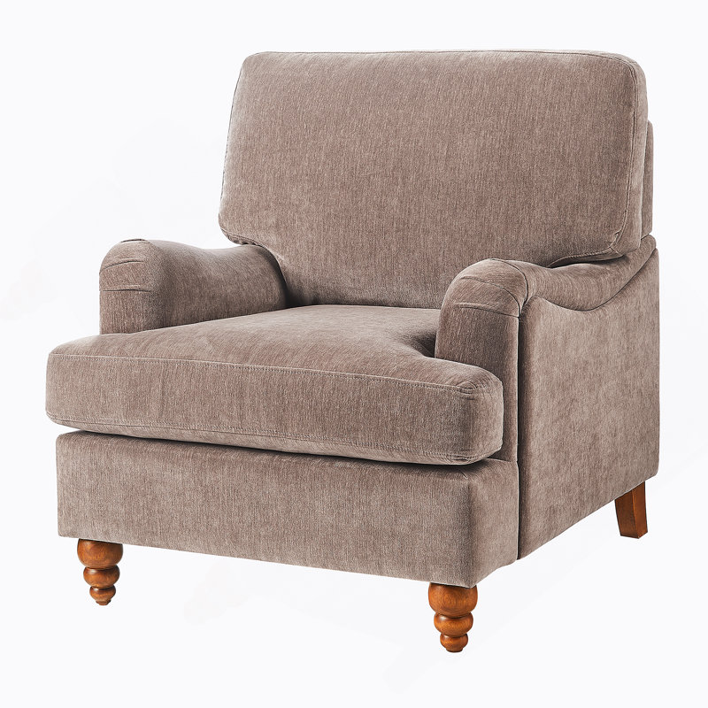 Fauteuil en tissu cacao, Brun