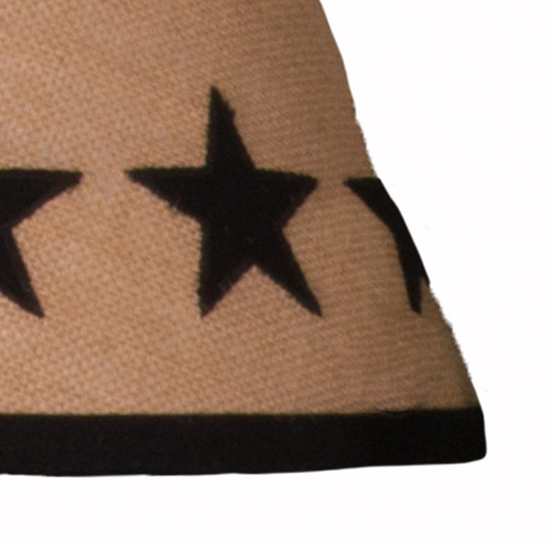 Abat-jour empire en rotin, Noir / beige, H 12 po x l 16 po x P 16 po