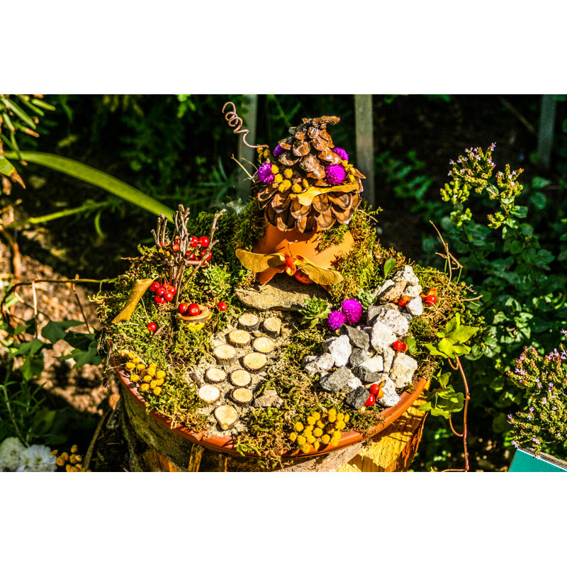 Fairy House In A Tree Stump by JustAHobbyMommy - Wrapped Canvas Print, 61cm H x 91cm W