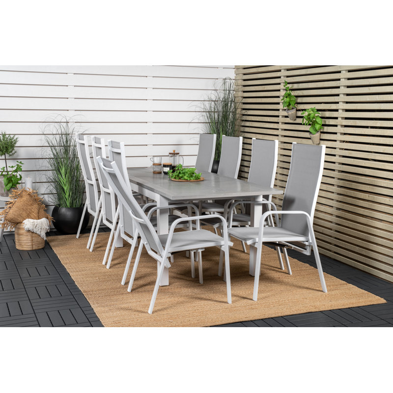Jayesh 8 - Person Patio Dining Set with Extendable Rectangular Table
