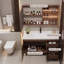 Meuble-lavabo autoportant 43,70 po avec armoire à miroir Brown