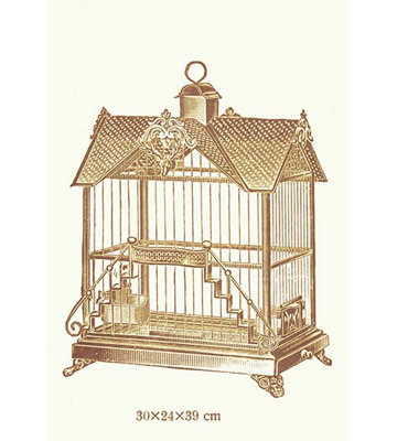 " Ornate Brown Bird Cage F "