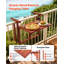 Balcony Hanging Table 22" x 11" 60 lbs Folding Railing Bar Table, for Outdoor Patio Garden Deck, Fits 3.1"-5.3" Rails, 4-Level Adjustable Height, Durable Acacia Wood Material, Space-Saving