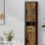 Armoire de rangement de 69 po de hauteur avec 2 portes de grange et 1 tiroir, unité de rangement étroite avec tablettes réglables, armoire de plancher pour salle de bain, salon, cuisine-1159928361