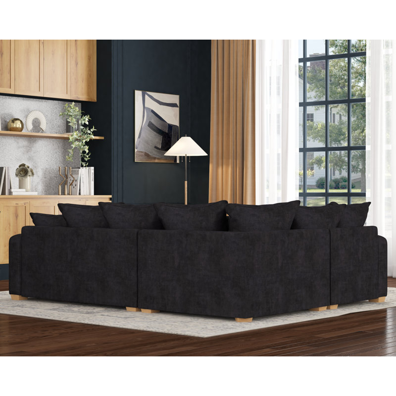 Theadford Corner with two seats, Scatter Back, Right Hand Facing, Dark Mink Polyester