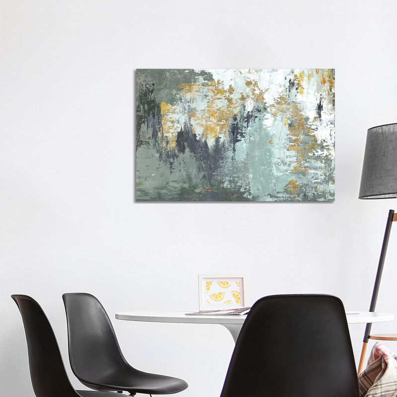 «Gold Magic» par Patricia Pinto - reproduction d'art, Toile tendue, Pas de tapis, H 26 po x l 40 po x 1,5 po
