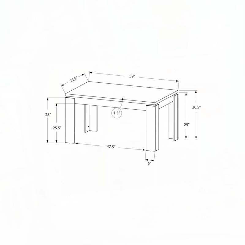 Rectangular Dining Table, Taupe