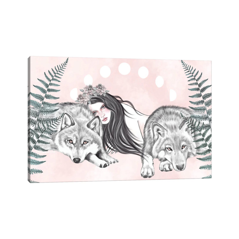 Wolves Together by Andrea Hrnjak - Gallery-Wrapped Canvas Giclée on Canvas, Wrapped Canvas, 30.48 cm H x 45.72 cm W