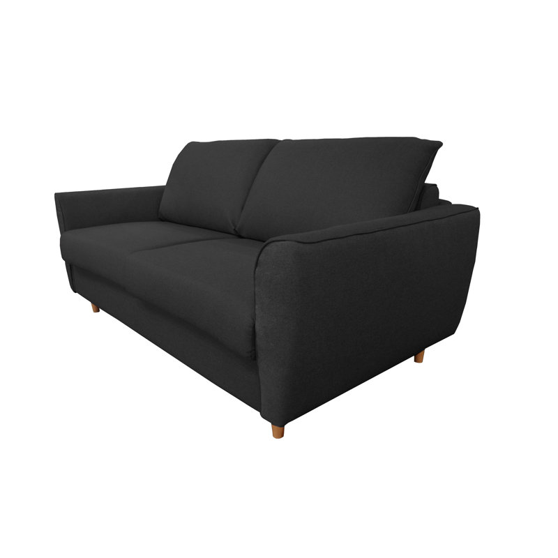 Canapé-lit avec matelas Mattlyn, Noir poudre