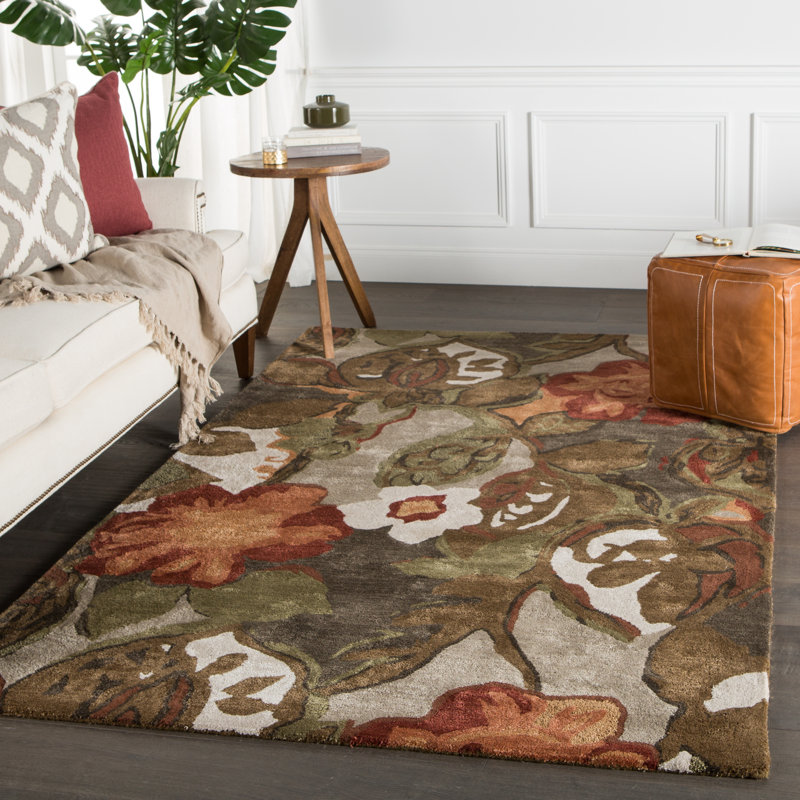 Voshell Floral Indoor Rug, Rectangle 5' x 8'