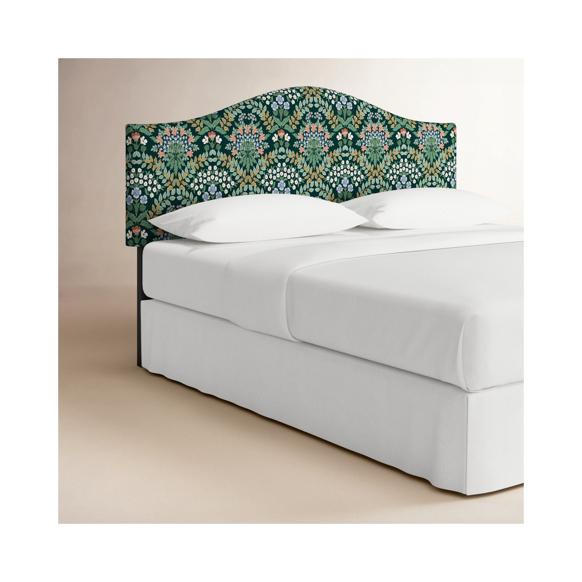 Rifle Paper Co. x Cloth & Company Mayfair Headboard, Green Bramble, King