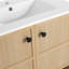 Meuble-lavabo autoportant de 30 pouces avec lavabo en céramique, portes à fermeture douce et finition en chêne élégant pour des salles de bain durables et élégantes-126233477