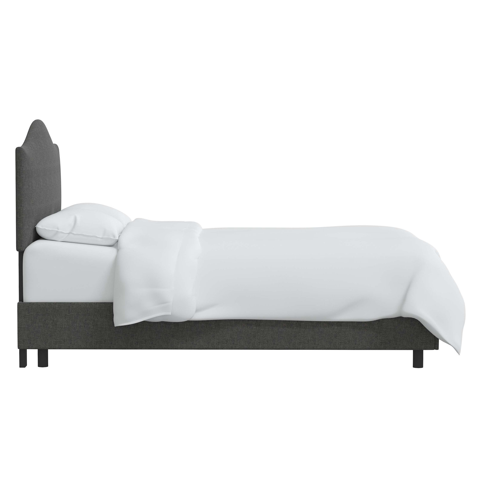 Morris Linen Upholstered Bed, Queen, Zuma Charcoal Textured Linen