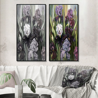 Blooming Irises Garden - 2 Piece Print Set on Canvas