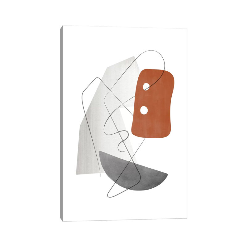 Abstract Composition With Lines XIII by Nouveau Prints - Print on Canvas, 66.04cm H x 45.72cm W x 3.81cm D, Wrapped Canvas