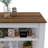 Kitchen Island, Kitchen Table 35" H, Four Legs, Three Open Storage Shelves, White / Walnut
