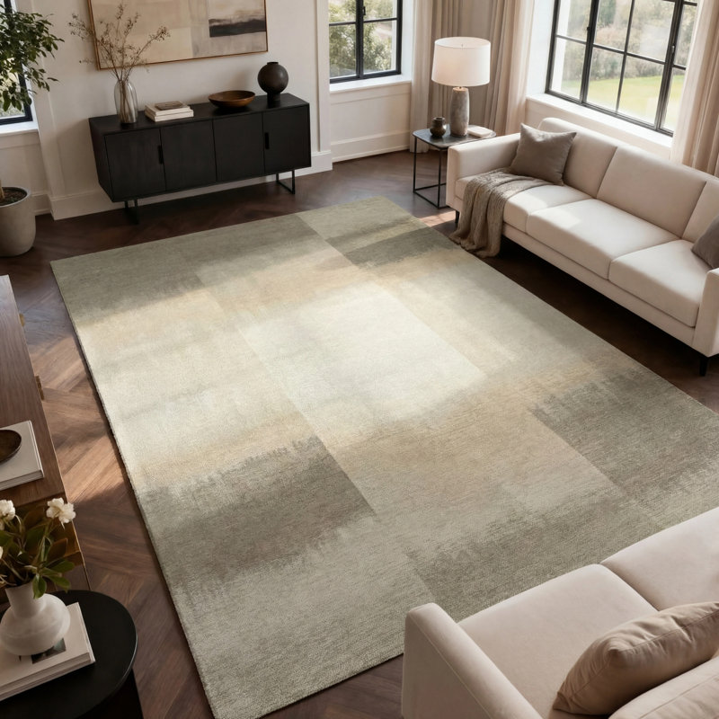 Meditation Sendai Cottage Grey Recycled P.E.T Area Rug, Square 140 cm