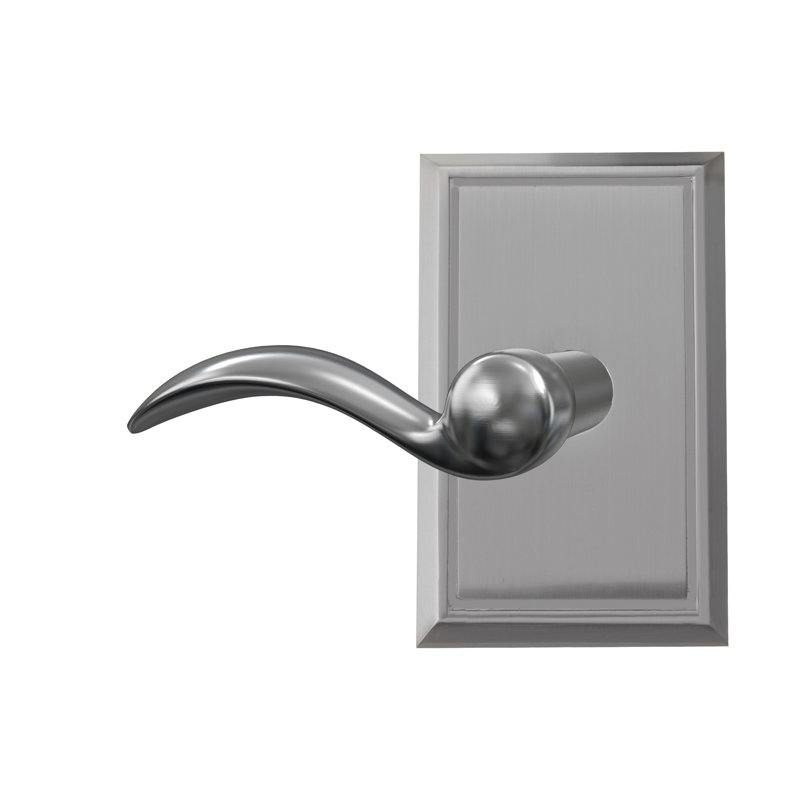 Faux levier Bravura 909-1 sur rosette rectangulaire traditionnelle en nickel satiné - R, Nickel satiné, Droite