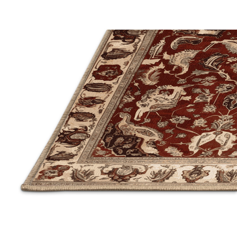 Tapis brun lavable à la machine, Carré 5 pi