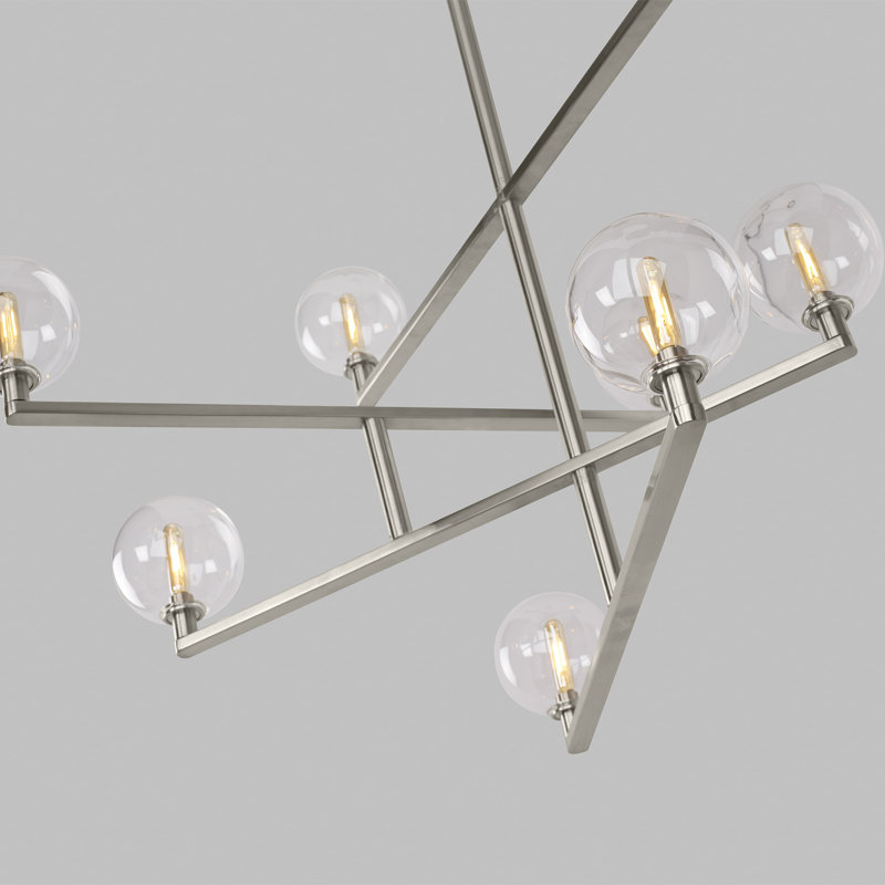 Gambit 8 - Light Chandelier, Satin Nickel, Yes