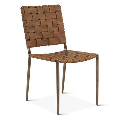 Whitlock Genuine Leather Parsons Chair by 17 Stories